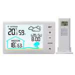 TS-FT006 Indoor Digital Thermometer and Hygrometer Mini LCD Wall Wireless Multifunctional Mini Clock with Humidity Weather Station