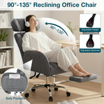 HOFFREE Criss Cross Office Chair with Footrest and  Adjustable Armrests & Headrest 90°-135° Back Adjustable Wide Seat Comfy Desk Ergonomic Office Chair