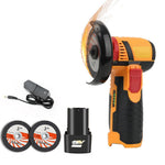 Brushless Motor 3 Inch Cordless Angle Grinder 550W High Power Grinding and Cutting Tool Rechargeable Lithium Battery Pack 19500 RPM Compact Design