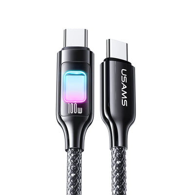USAMS SJ750 100W Type-C to Type-C Cable PD Fast Charging Data Transmission Tinned Copper Core Line 1.2M Long for iPhone 16 16 Pro 15 15 Plus for Huawei Mate XT for Xiaomi 15pro