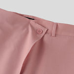 LinkMejor Mens Solid Color Long Sleeve Two-Piece Outfit Collarless Blazer & Suit Pants Men's Fashion Set