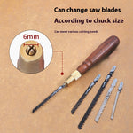 Mini Hand Saw Set Steel Blades Wood Handle Compact Curve Saw for Woodworking DIY Precision Cutting Detachable Metal Blade