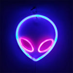 LinkMejor Halloween Neon Signs Atmosphere Lamp IP42 Waterproof 22x19.5cm Blue Pink Yellow Decor for Home Office Shop