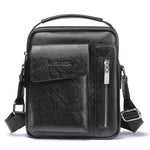 LinkMejor Men's Crossbody Bag PU Leather Hand Bag for Men Messenger Bags Waterproof Backpacks Business Casual Single Shoulder Bag