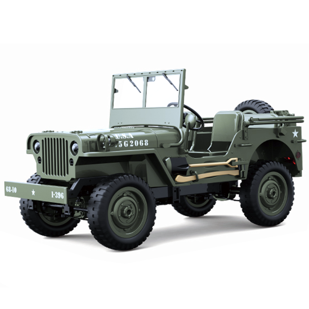 LinkMejor C8815 RTR 1/10 2.4G 4WD RC Car Willys Military Truck Off-Road Climbing LED Light Optional Winch Canopy Metal Frame Rock Crawler Full Proportional Vehicles Models Toys