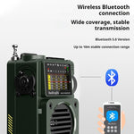 Hanrongda HRD-700 Radio Full Band MW/FM/SW/WB Radio Portable Multimedia Music Player 110 Stations Supports bluetooth TF Card Receiver Signal for Home Gatherings Outdoor Activities