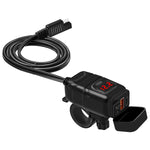 12V-24V QC3.0 Motorcycle USB Charger Adapter with Switch Voltmeter Socket Motor Charger Waterproof For Phone GPS