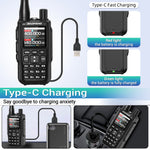 LinkMejor MINI5 Walkie Talkie 2200mAh Battery 999 Channels Type-C Fast Charging bluetooth APP Programming NOAA Weather Alert Emergency Two-Way Radio