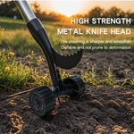 Roller Type Weed Puller Tool Manual Weeding Head Easy Root Removal Iron ABS Gardening Black Handle Not Included Extension Rod Compatible Soil Tool