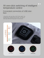 Heated Seat Cushion Office USB Winter Warmer Temperature Adjustable Graphene 5V Electric Chair Pad Electric Heating Cushion Pad Chair Winter Warming 3 Layer Blanket