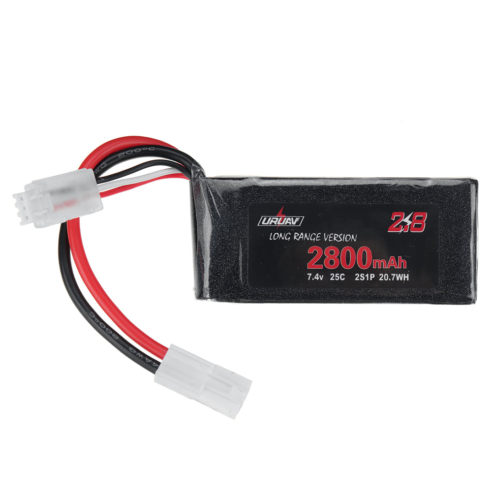 LinkMejor 7.4V 2800mAh 25C 2S LiPo Battery Small Tamiya Plug for RC Car