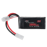 LinkMejor 7.4V 2800mAh 25C 2S LiPo Battery Small Tamiya Plug for RC Car