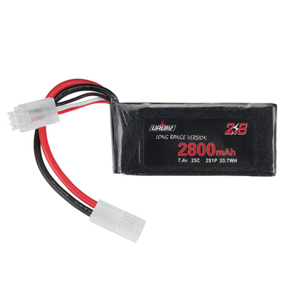 LinkMejor 7.4V 2800mAh 25C 2S LiPo Battery Small Tamiya Plug for RC Car