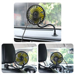 LinkMejor Car Hose Fan 3-Speed 360° Adjustment USB Powered Rear Seat Universal Vehicle Cooling Fan