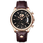 LinkMejor Men's Waterproof Luminous Quartz Watches Fashion Multi-function Business Casual Wristwatch