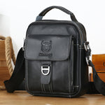 LinkMejor Genuine Leather Men's Messenger Bag Casual Crossbody Handbag Gift for Man Business Shoulder Bag