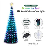 Elfeland 1.5m/1.8m/2.1m LED Christmas Tree Star Lights DIY Smart RGB Christmas Light with Remote Timer Music Sync Bluetooth APP Controlled Holiday Lighting