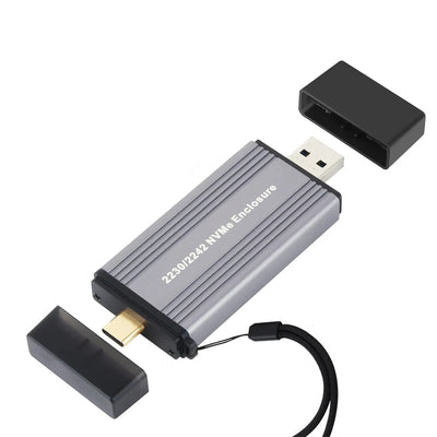Dual Protocol 10Gbps M.2 MVMe & NGFF SSD Case USB3.1 Gen2 Aluminum Case External Solid State Drive Enclosure for M/M&B Key M.2 NVME SSD 2230 2242