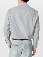 LinkMejor Mes Daily Casual Striped Shirt with Double Breast Pocket