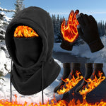 LinkMejor 2/3/4pcs Winter Warm Headwear Gloves Socks Set Head Neck Hands Feet Protection from Cold