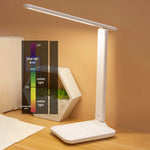 Elfeland Foldable Reading Table Lamp USB Touch Dimmable Eye Protection Led Desk Lamp Bedroom Student Reading USB Charge Night Light