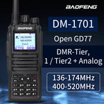 LinkMejor DM-1701 Digital Mobile Radio UV 136-174MHz 400-520MHz 2200mAh Analog Digital Ham Radio Compatible with Open GD77 DMR Two Way Radio
