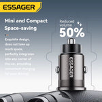 LinkMejor ES-CC15 45W 2-Port USB PD Car Charger Adapter USB-A+USB-C PD3.0 QC3.0 Support AFC FCP iP2.4A Fast Charging for iPhone 16 16 Pro 15 14 13 Pro Max for Huawei Pura X for Xiaomi 15pro for Samsung Galaxy S25 Ultra