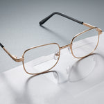 Clear HD Lenses Foldable Reading Glasses Anti-Blue Light Presbyopia Glasses Eye Protection Anti-fatigue Distance Glasses, Men's Women's Full-frame Alloy