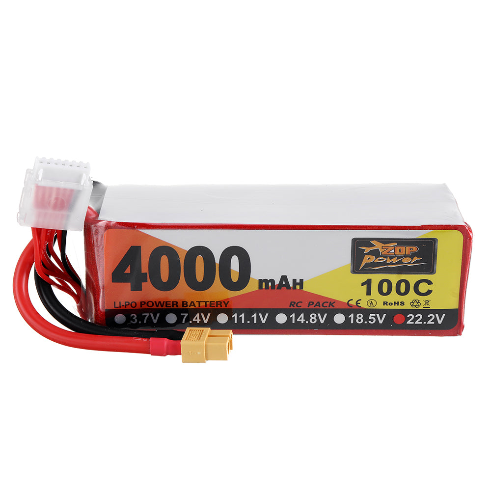 LinkMejor Power 22.2V 4000mAh 100C 6S Lipo Battery XT60 Plug for FPV RC Drone