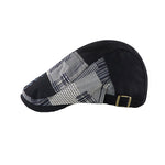 Collrown Men Berets Retro Patchwork Plaid hat Men's Flat Cap England Newsboy Cap Classic Peaked Painter Caps for Spring Summer Autumn Winter