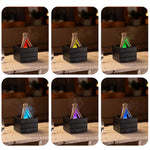 Tevorex 280ml Flame Aroma Diffuser USB Air Humidifier Colorful Atmosphere Light Bonfire Essential Oil Aroma Diffuser 7 Colors Light for Home Office Bedroom