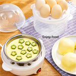 350W Electric Egg Cooker 7 Eggs Capacity 360° Steaming Multifunctional Food-grade Material Quick Heating for Breakfast
