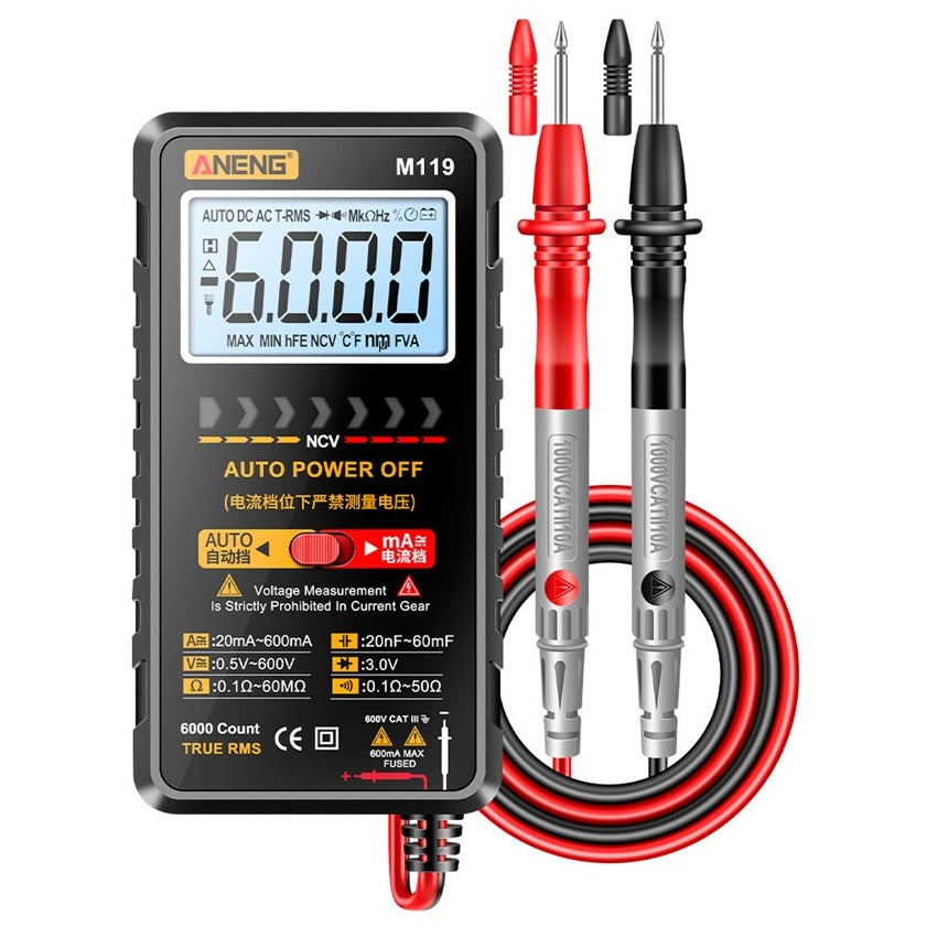 LinkMejor M119 Portable 6000 Counts Digital Multimeter Avometer Transistor Capacitor Tester