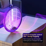 LinkMejor 3 In 1 3000V Cordless Rechargeable Electric Mosquito Bug Zapper Foldable Handheld Mosquito Killing Lamp Fly Trap