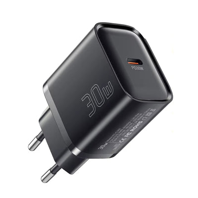 LinkMejor ES-CD52 30W 1-Port USB PD Charger USB-C PD3.0 QC3.0 FCP SCP BC1.2 iP2.4A Fast Charging Wall Charger Adapter EU Plug for iPhone 16 16 Pro 15 14 13 Pro Max for Huawei Pura 80 Ultra for Xiaomi MIX Flip 2