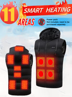 LinkMejor HT-11 11 Areas Unisex Heated Hooded Vest Unisex 3-Gears Temperature Control USB Electric Thermal Vest Winter Outdoor Warm Clothing