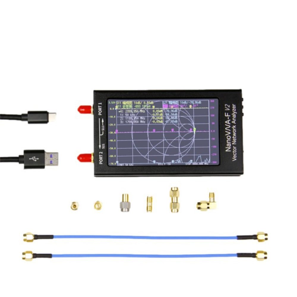 NanoVNA V2 Portable Vector Network Analyzer 50KHz to 3000MHz RF Frequency Testing Device High Dynamic Range Accurate S Parameter Measurement