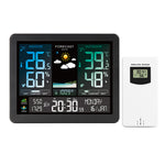 LinkMejor Weather Station Alarm Clock Wireless Indoor Outdoor Thermometer with Atomic Clock Forecast Station with Calendar and Adjustable Backlight