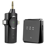 LinkMejor AP009 2.4Ghz Wireless Lavalier Microphone USB-C/iP 3-in-1 Receiver Noise Canceling Mic 26H Battery Life 15ms Low Latency for Vlog Interview Live Streaming Recording