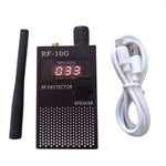RF-10G Digital RF Detector Wireless Signal Strength Meter 1MHz-10GHz High Sensitivity Adjustable Alarm Rechargeable Battery Portable