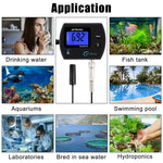 PH Meter Acidometer LCD Display Water Quality Monitor Test Gauge Multi-parameter For Aquarium Laboratory EU Plug Tester
