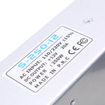 AC110V/220V to DC12V 20A 250W with Fan Switching Power Supply 200*110*50mm