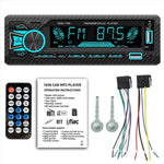 1Din Car Stereo Bluetooth MP3 Player FM Receiver High Power 4 x 60W AUX USB TF Card Hands Free Calling LCD Screen EQ Sound Effects