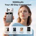 LinkMejor KL-YD92 15W 10000mAh Magnetic Wireless Power Bank with TFT Smart Display External Battery Power Supply with 1 Input & 2 Outputs Fast Charging for iPhone 17 17Pro 16 Max 15 14 13 for Huawei Mate Xts for Xiaomi 17pro for SAMSUNG for OPPO