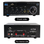 AK45 Stereo Audio Amplifier 2.0 Channel Bluetooth FM Radio USB SD Card Input Bass Treble Control Compact Amplifier