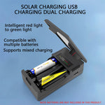IPRee 18650 Solar Battery Charger Dual Slot USB LCD For 5V 1200mA 14500 16340 26650 Rechargeable Batteries Intelligent Fast Charging