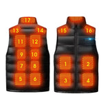 LinkMejor 17 Zones Heated Vest USB Charging Winter Warm Down Sleeveless Jacket Outdoor Thermal Clothing Top for Men Women