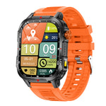LinkMejor V35 2.01-inch HD Screen LED Flashlight 1100mAh Massive Battery Compass Voice Assistant bluetooth Call Heart Rate Blood Oxygen Monitor Sleep Monitoring Multi-sport Modes IP68 Waterproof Smart Watch