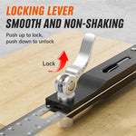 1Pc Woodworking Scriber Ruler Metric Imperial Scale T-Shape Movable Angle Ruler Gauge with Perforated Positioning Anti-slip Locking Multi-Angle Scribing Tool