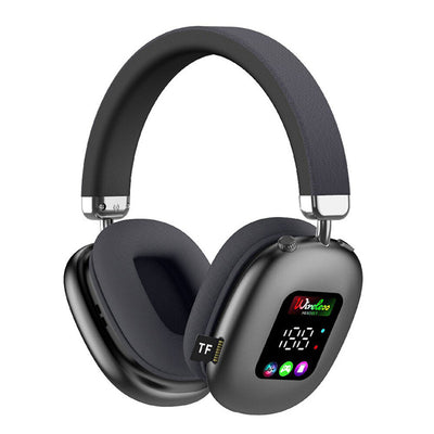 AKZ616BT Bluetooth Headphones RGB Digital Display Screen Headset 40mm Speaker HiFi Bass Driver 30H Long Battery Life Adjustment Low Latancy Headphones with Mic